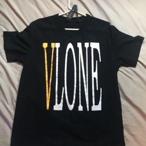 Black and yellow Vlone t shirt